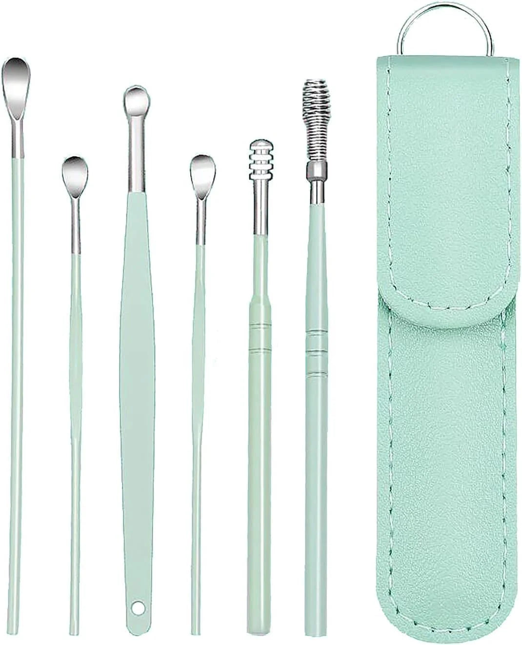Kit 6 cure-oreilles spirale inox – nettoyage précis et doux.