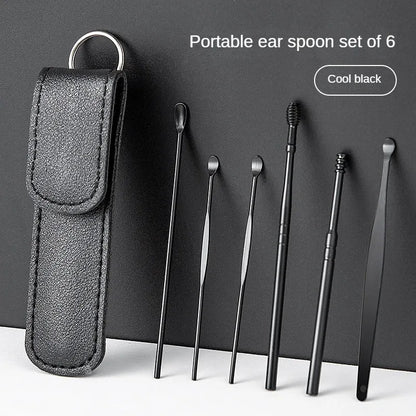Kit 6 cure-oreilles spirale inox – nettoyage précis et doux.
